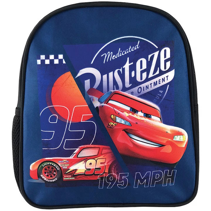 Ghiozdan pentru prescolari, CARS RUSTEZE, bretele buretate si reglabile, agatatoare, 28x24x9 cm - imagine 5